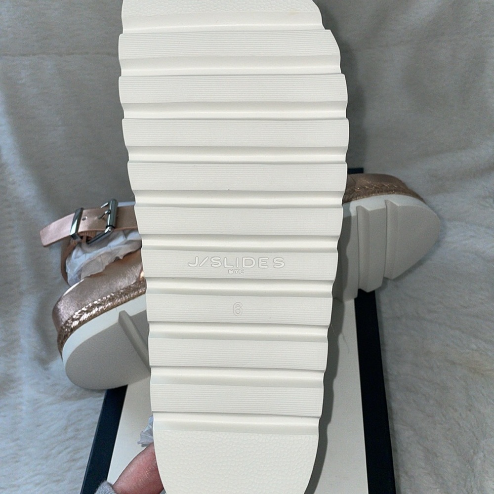 NWT J/SLIDES LEE Rose Gold Leather Sandal - Picture 16 of 16
